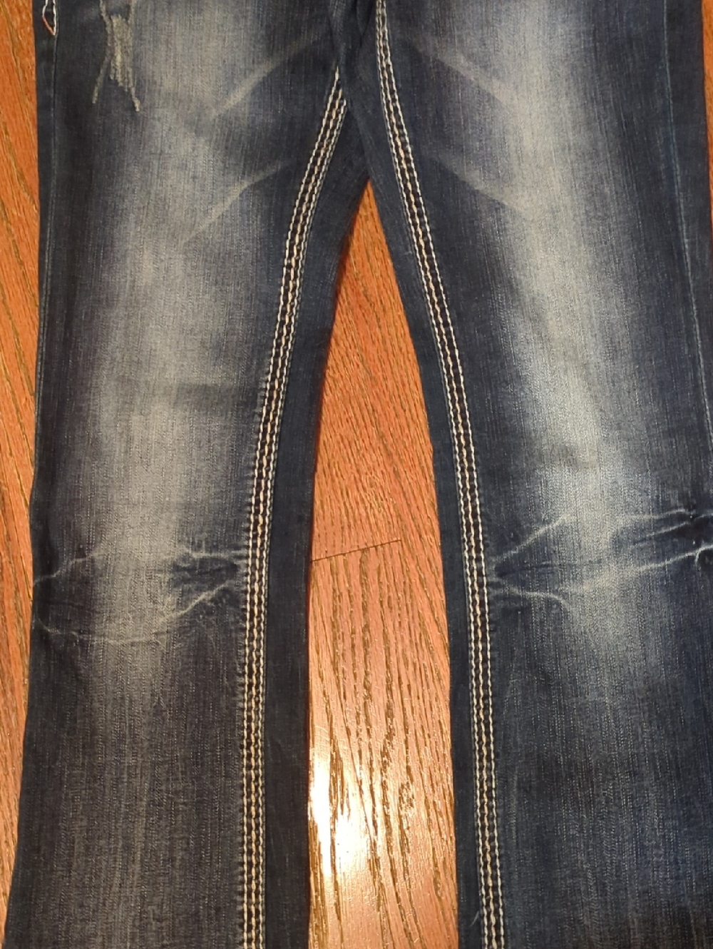 Brand New Grace LA Navy Denim Patch with Orange and Light Blue Arrow Embroidery - Picture 8 of 10